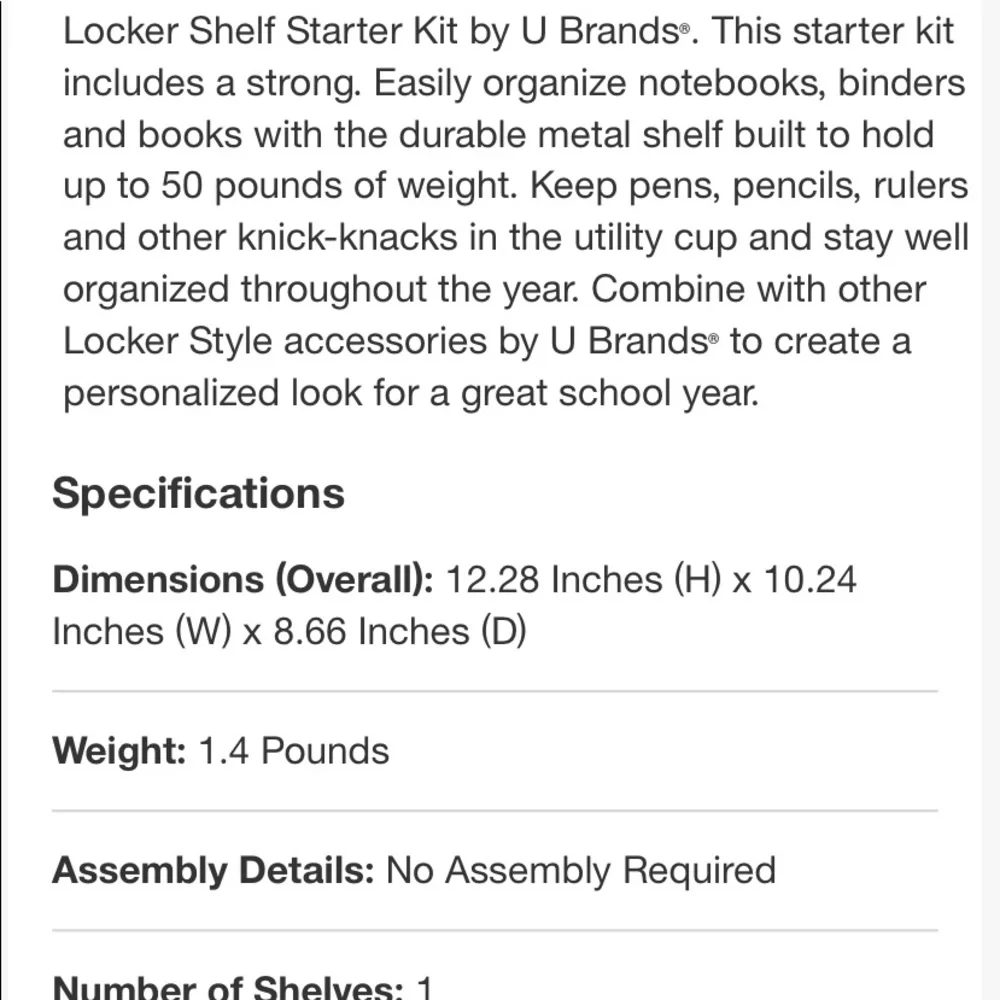 Locker Kit by U Brands-Color Grey